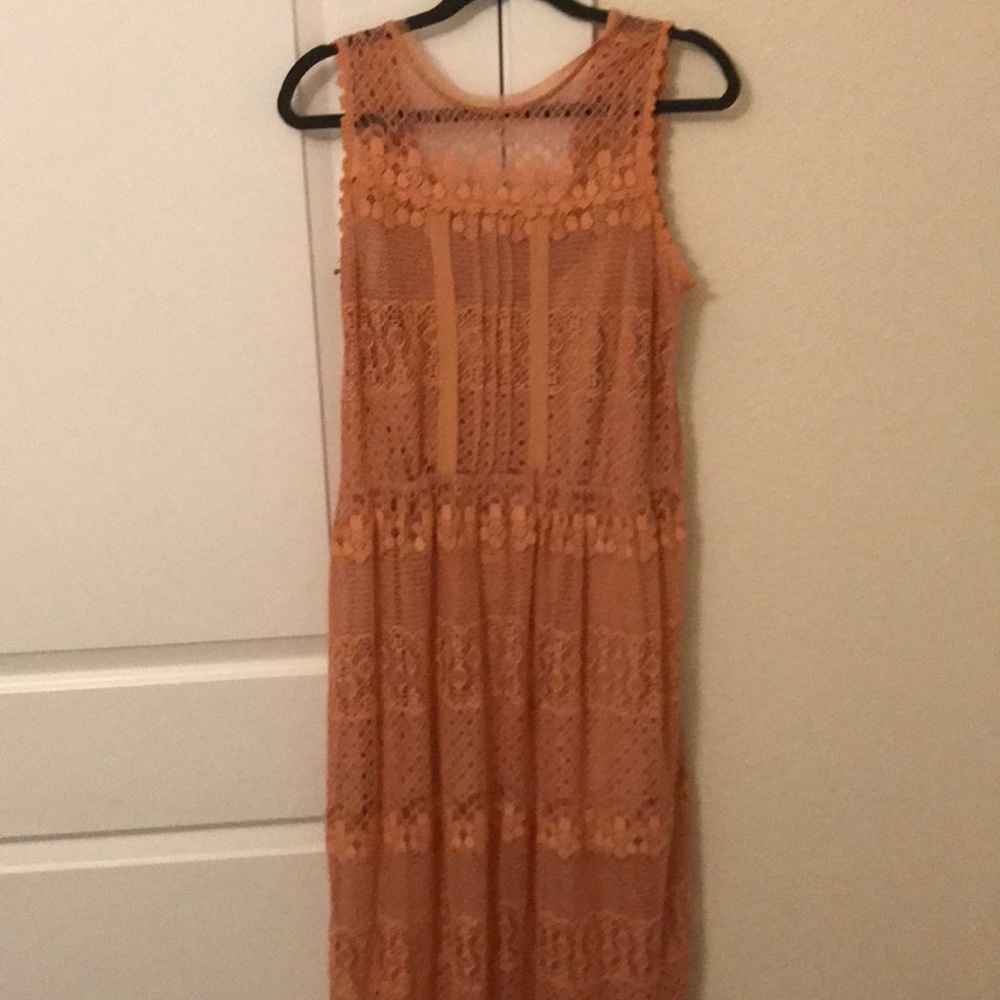 Lace coral sundress